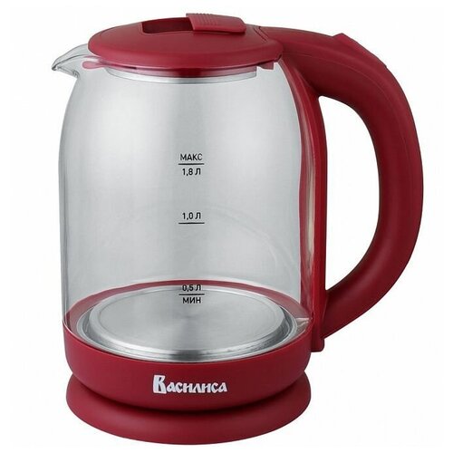 Чайник василиса ВА-1035 корпус из жаропр стекла бордовый 1500 Вт 18 л 12 138600₽