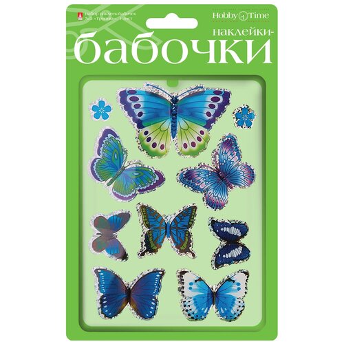 Декоративные наклейки Бабочки. Тропики, 4 вида в ассортименте наклейки для ногтей в виде бабочек цветов 1 шт