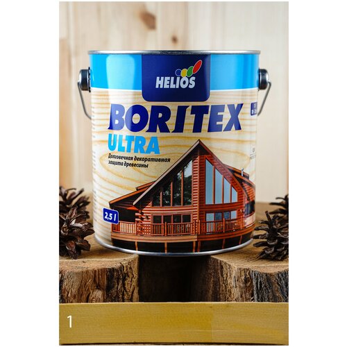 Boritex Ultra декоративное лазурное покрытие (№1 бесцветный, 2,5 л)