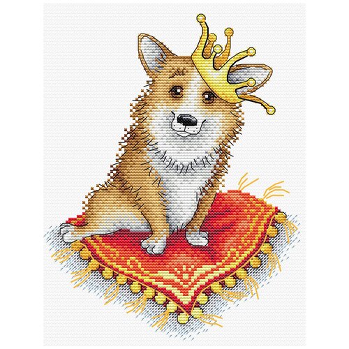 фото Набор для вышивания м.п.студия м №21 №512 королевский корги 17 х 22 см 1 шт. жар-птица