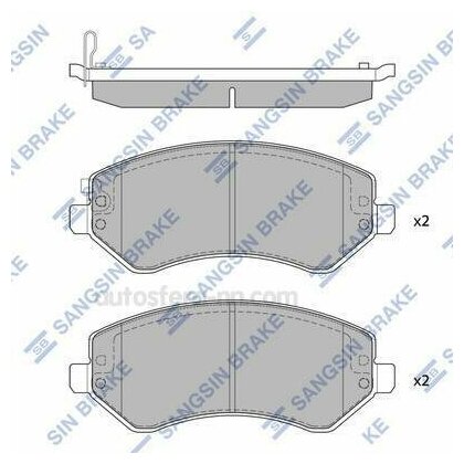 Колодки тормозные CHRYSLER VOYAGER 2.4-3.3 00-/JEEP CHEROKEE 2.4-3.7 01-передние