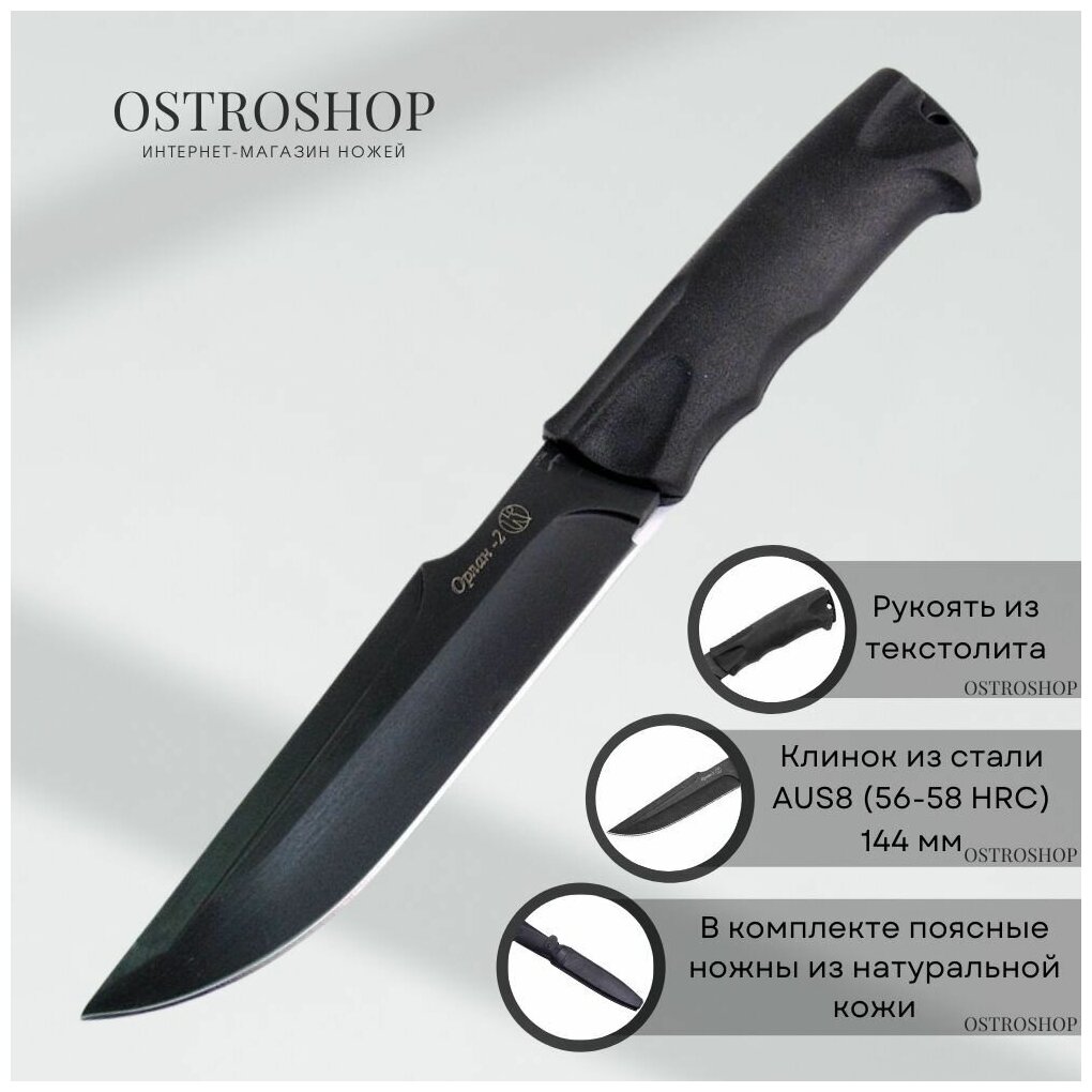 Охотничий нож Орлан-2, сталь AUS8, рукоять текстолит