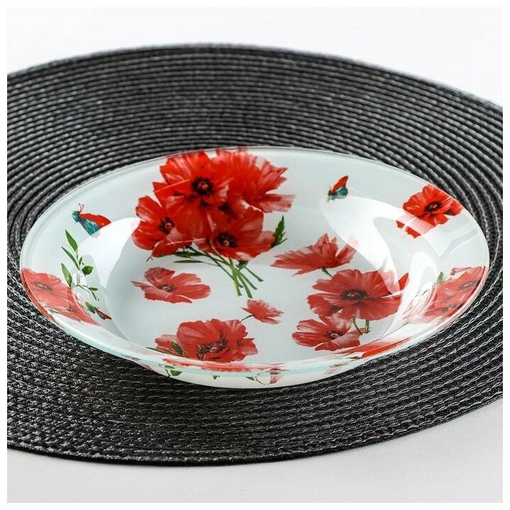 фото Доляна Тарелка суповая Красные маки 18,5 см