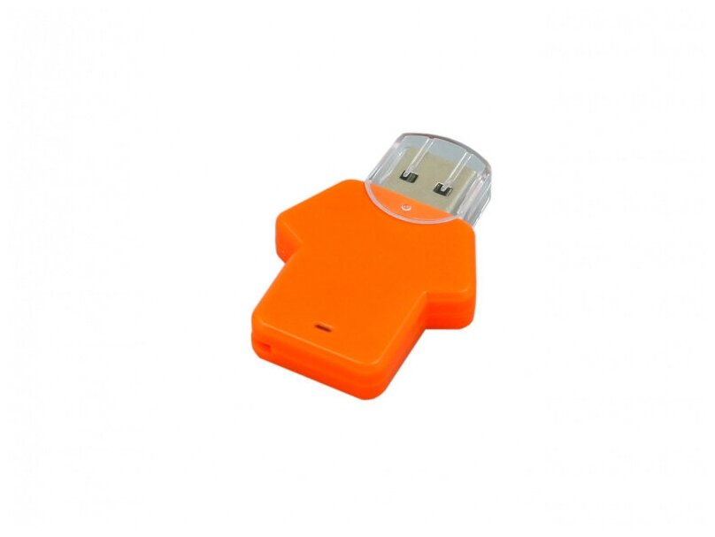 Пластиковая флешка для нанесения логотипа в виде футболки (32 Гб / GB USB 2.0 Оранжевый/Orange Football_man Флешка в виде человечка для УФ печати)