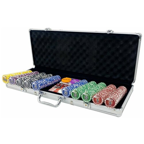 Покерный набор NUTS, 500 фишек 11.5 г с номиналом в чемодане, арт. 06-500