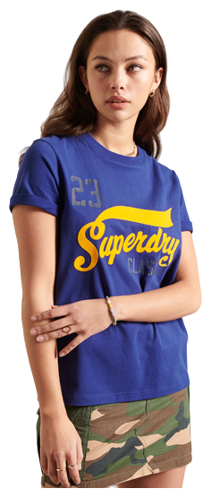 Футболка Superdry, хлопок, размер 10, фиолетовый