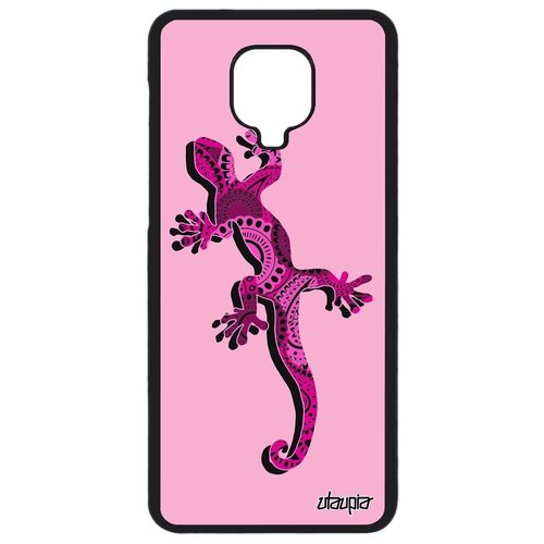 фото Новый чехол на мобильный // xiaomi redmi note 9 pro // "саламандра" василиск ящерица, utaupia, розовый