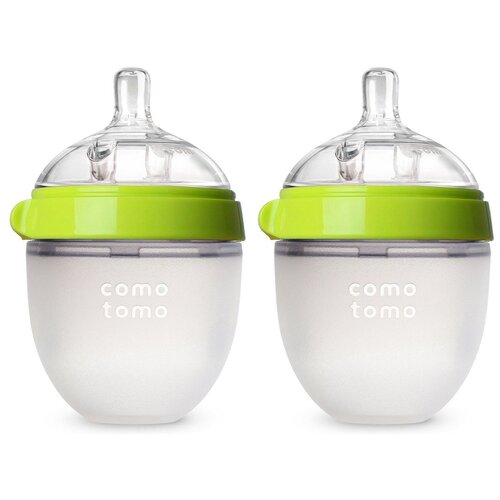 фото Бутылочка comotomo natural feel baby bottle 0-3 мес. 150 мл 2 шт. зеленый