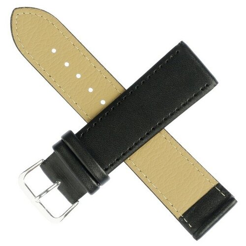фото ___ ремешок для часов, 22 мм, длина 20 см, натуральная кожа, черный