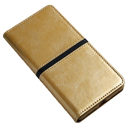 фото Чехол-книжка mypads для huawei p40 водоотталкивающей на жёсткой металлической основе золотой с черной полосой