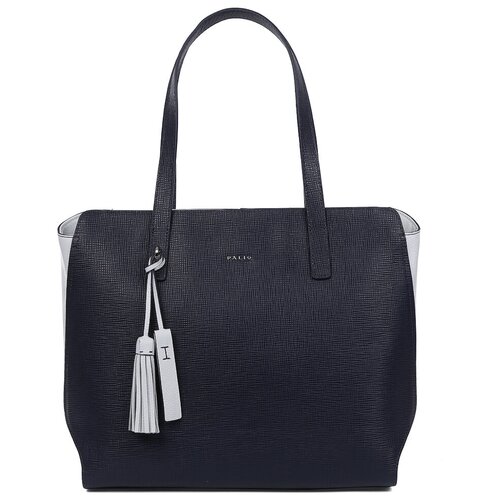 фото Большая кожаная сумка palio 15810a2-w1-888/065 blue/white