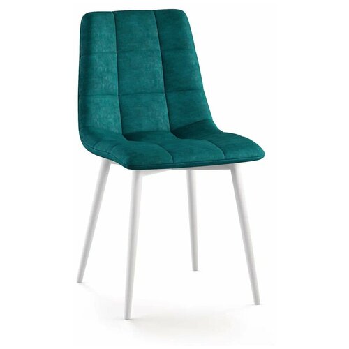 Стул кухонный Чили Алоба, DecoLine, микрофибра, тон изумрудный коллекции Aloba, каркас белый.
