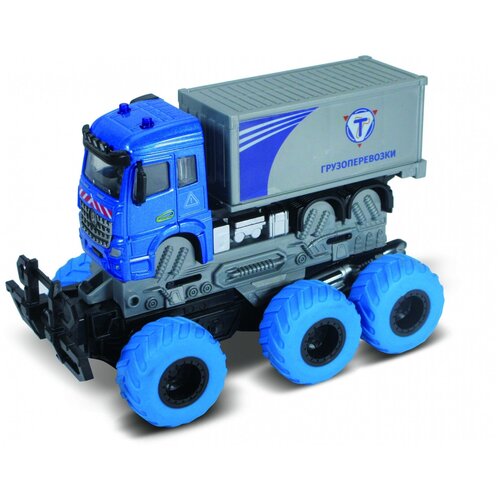 Грузовик Funky Toys Die-cast, с краш-эффектом, кабина die-cast, фрикционный, 6*6, 1:43 61098