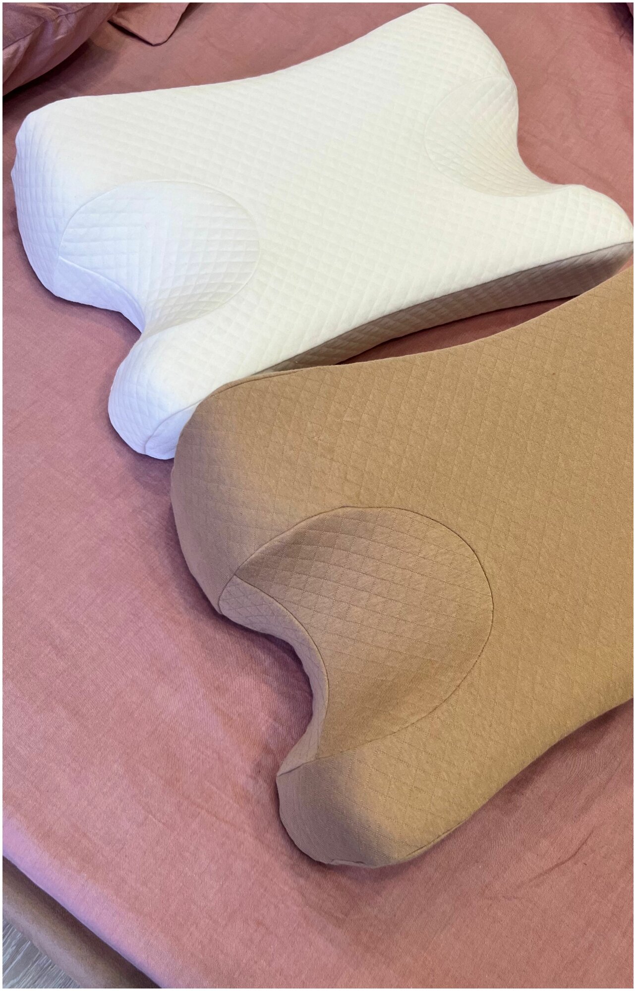 SkyDreams Анатомическая бьюти подушка против морщин с эффектом памяти, высота 13 см, беж - фотография № 13
