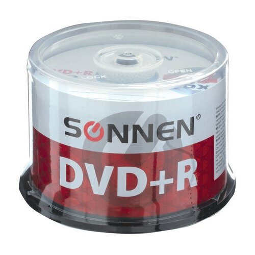 фото Оптический диск dvd+r sonnen 4.7gb, 16x, cake box, 50шт. (512577)