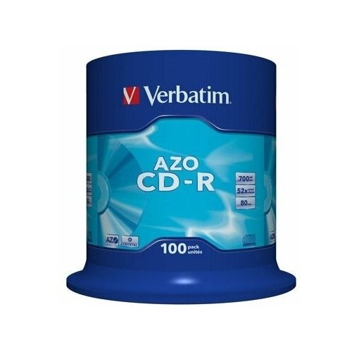 Диск CD-RVerbatim700Mb 52x AZO Crystal, 100 шт. диск cd r verbatim 43352 azo crystal