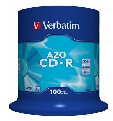 Диск Verbatim CD-R 700Mb 52x Cake Box (100шт) (43430)