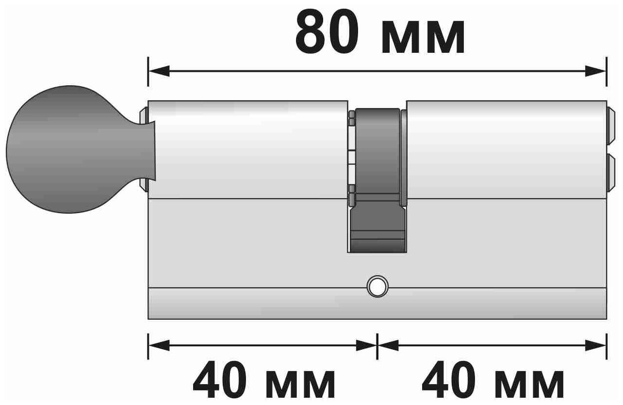Цилиндровый механизм с вертушкой KALE 164 DBM (40*40, Усиленная, никель) - фотография № 2