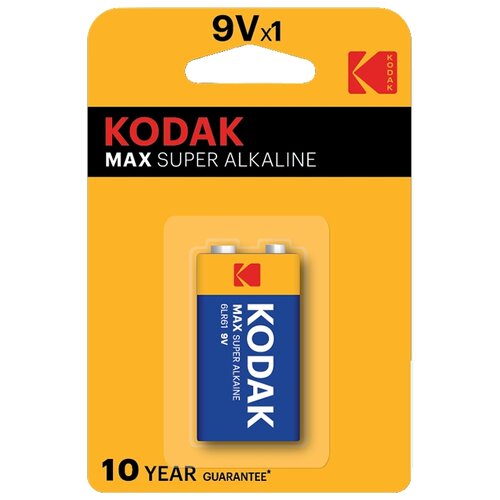 Батарейка Kodak Max Super Alkaline Крона, в упаковке: 1 шт. батарейка kodak max super alkaline ag10 в упаковке 50 шт