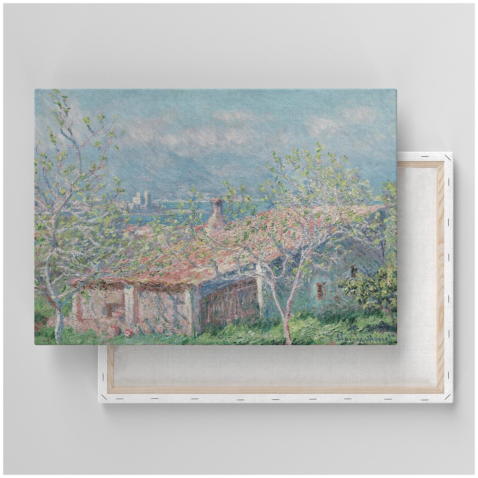 Картина на холсте с подрамником / Monet Claude - Gardeners House at Antibes / Клод Моне