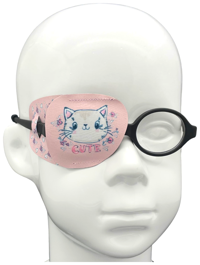 Окклюдер на очки eyeOK "Cute kitty", размер M, для закрытия правого глаза, анатомический, детский