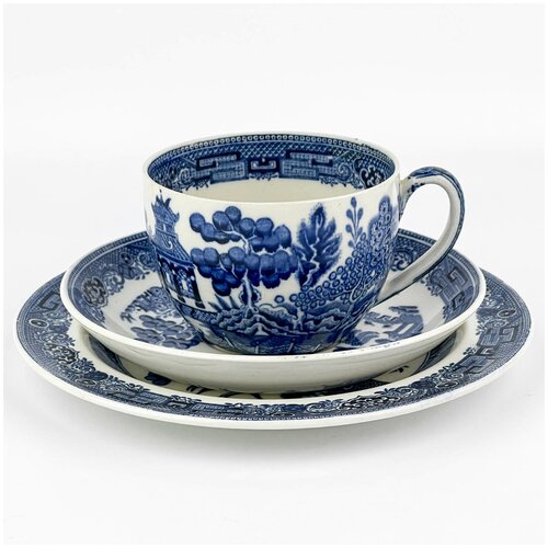 Чайное трио Willow. Wedgwood, Англия, фарфор, 1929 год