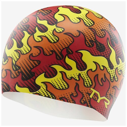 фото Шапочка для плавания tyr flame silicone swim cap, цвет - красный;материал - силикон 100%