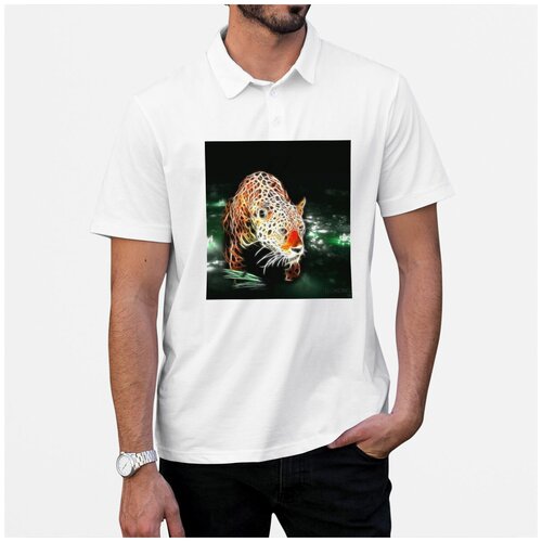 Рубашка- поло CoolPodarok Огненный леопард