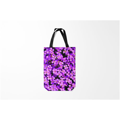 фото Сумка-шоппер / 31х42 см / девушкам / цветочки и бабочки сирень burnettie