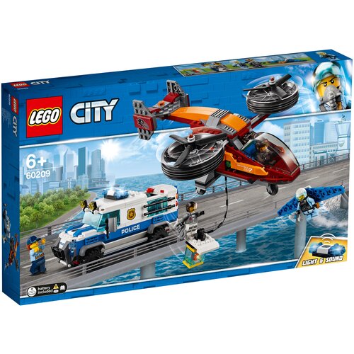 конструктор lego city 60210 воздушная полиция авиабаза 529 дет LEGO City 60209 Воздушная полиция: Кража бриллиантов, 400 дет.