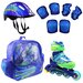Набор роликовые коньки раздвижные SPORTER blue, шлем, набор защиты, в сумке (M: 35-38)