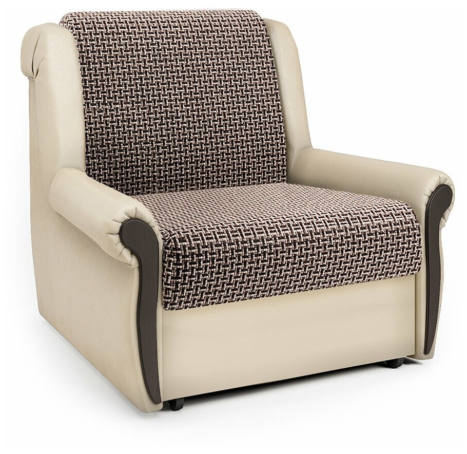 Кресло-кровать Аккорд М Корфу коричневый и экокожа беж