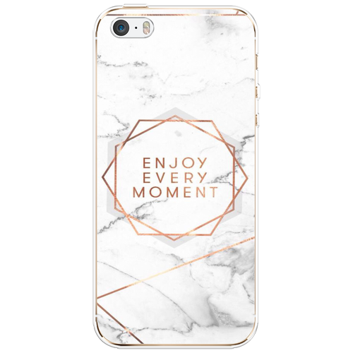 Силиконовый чехол на Apple iPhone 5/5S/SE / Айфон 5/5S/SE Enjoy every moment мрамор силиконовый чехол на apple iphone 5 5s se айфон 5 5s se enjoy every moment мрамор