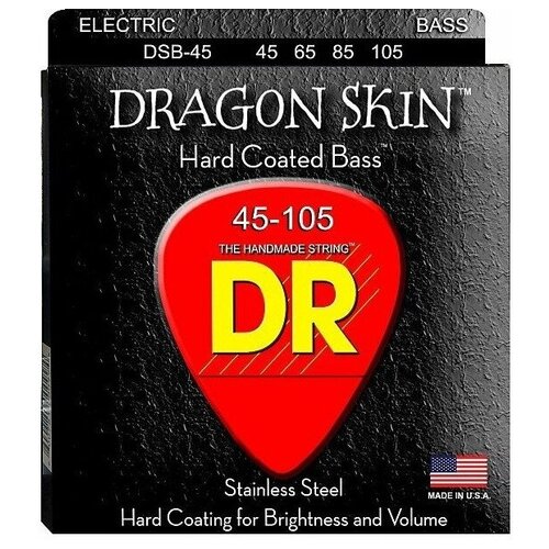 Струны для бас-гитары DR String DSB-45 DRAGON SKIN струны для бас гитары dr string fb 45 100