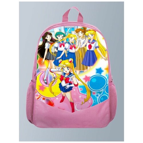 Розовый рюкзак с принтом аниме Сейлор Мун Sailor Moon, Cyberpunk, Макото Кино, Юпитер - 239