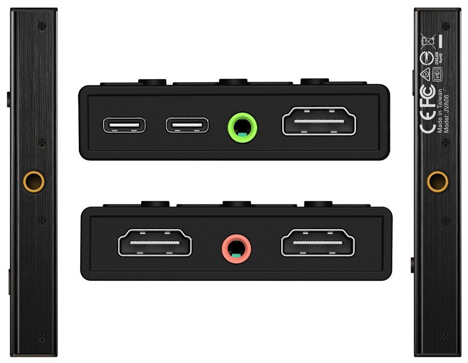 Внешняя карта видеозахвата j5create Dual HDMI Video Capture to USB-C with Power Delivery 3.0 (JVA06)