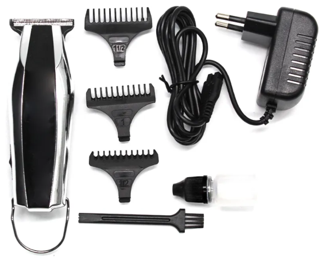 Машинка для стрижки волос мужская, 4 насадки, зарядное устройство, масло для машинки, щеточка для чистки машинки