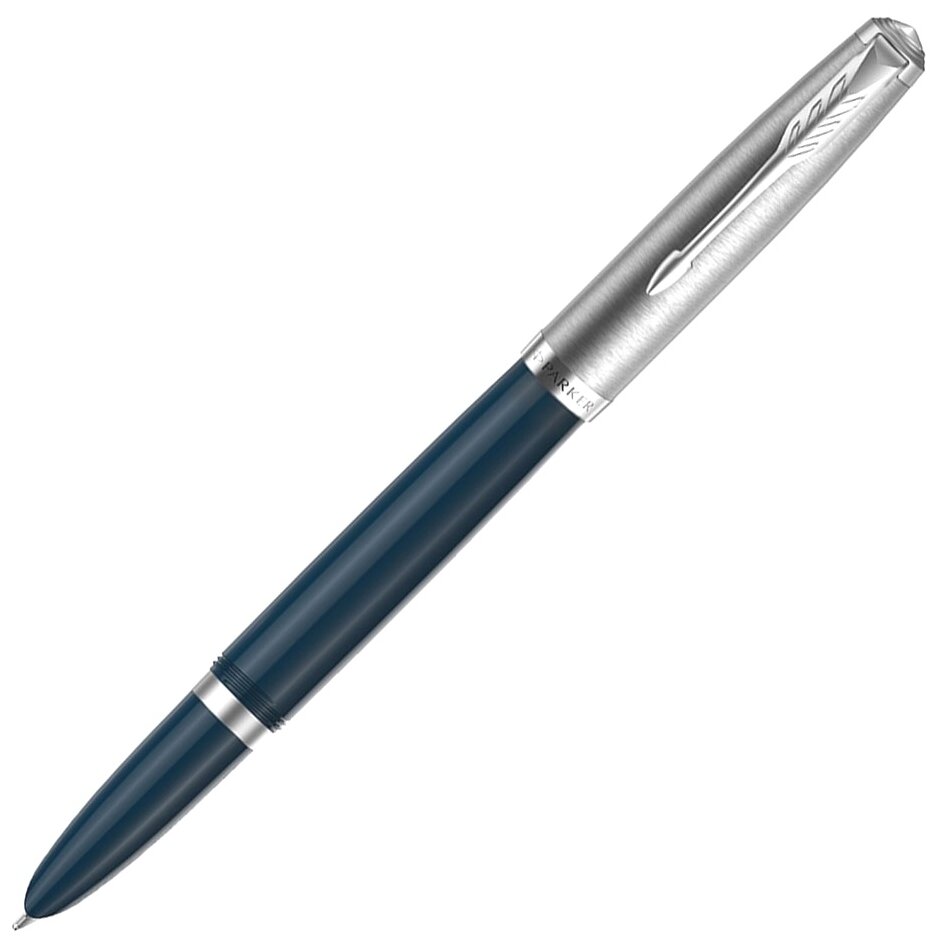 Ручка Parker перьев. 51 Core (2123501) Midnight Blue CT F сталь нержавеющая подар.кор.