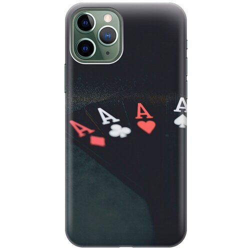 фото Силиконовый чехол на apple iphone 11 pro / эпл айфон 11 про с эффектом блеска "флеш-рояль gosso