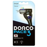 Бритвенный станок Dorco PACE3 (1 станок, 2 кассеты), 3 лезвия, плав. головка, крепление PACE