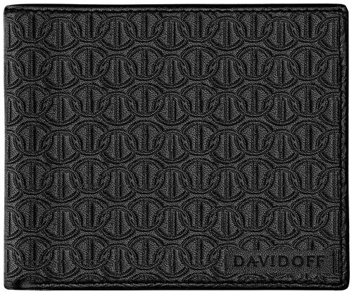 Бумажник Davidoff, фактура перфорированная, черный