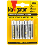 Аккумуляторы NAVIGATOR Элемент питания алкалиновый 94 753 NBT-NE-LR6-BP4 (блист.4шт) Navigator 94753 - изображение