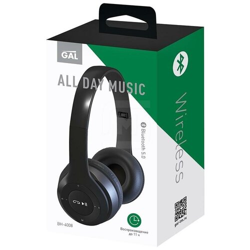 Bluetooth наушники с микрофоном GAL BH-4008 беспроводная полноразмерная гарнитура черная 82600₽