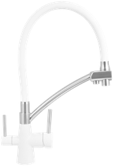 Смеситель для кухни Wisent 4855-18-3 (белый) с гибким изливом и подводкой питьевой воды