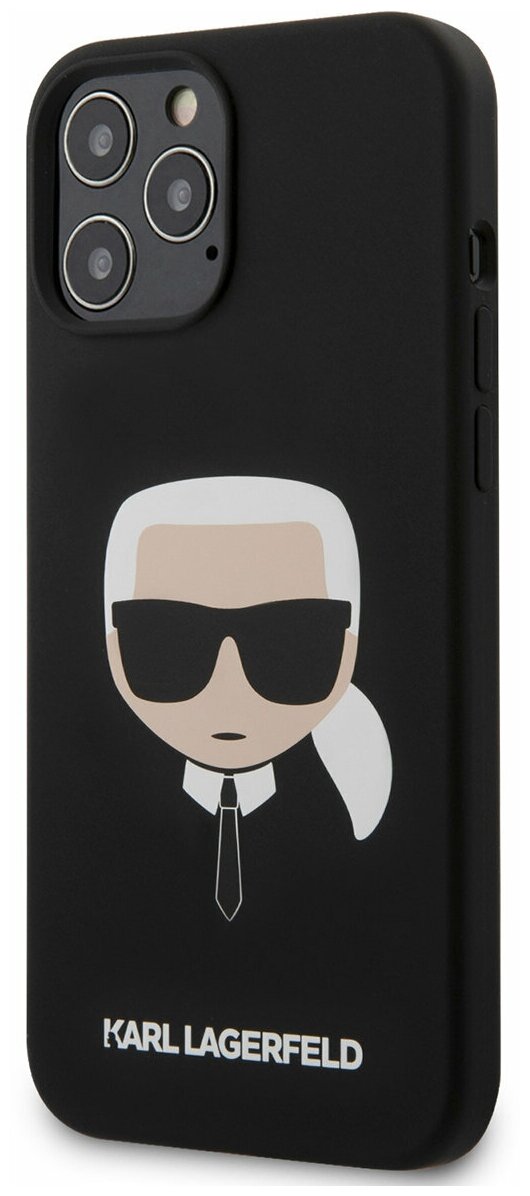 Чехол Lagerfeld для iPhone 12 Pro Max (6.7) Liquid silicone Karl's Head Hard Black