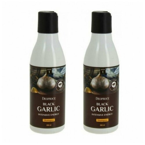 фото Deoproce набор из 2-х шампуней с экстрактом черного чеснока black garlic intensive energy shampoo, 200 мл, 2 шт