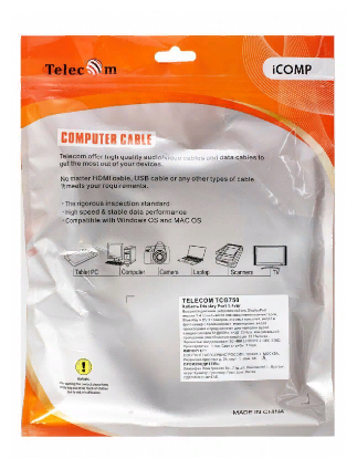 Кабель аудио-видео Telecom TCG750-1M, DisplayPort (m) - DisplayPort (m) , 1м, GOLD серый Noname - фото №12