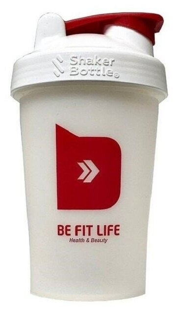 BEFITLIFE Шейкер спортивный (400мл) White red color