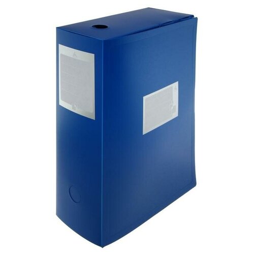 Папка-короб архивная, корешок 100 мм, пластик 0.8 мм, Calligrata вырубная застежка, синяя 6926778