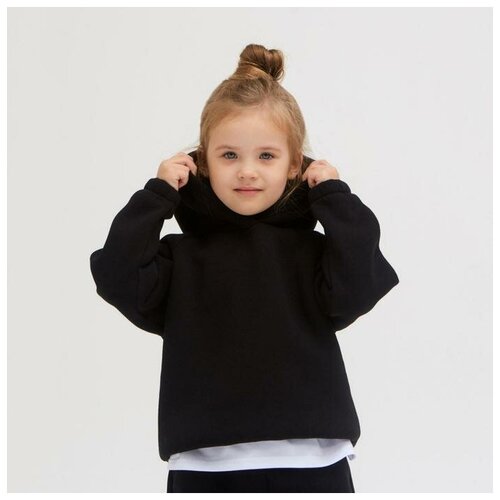 фото Худи детское minaku: basic line kids, цвет чёрный, рост 128 5249173